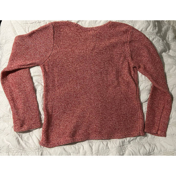 LL Bean Womens Red Chunky Sweater Size Medium - Picture 2 of 4